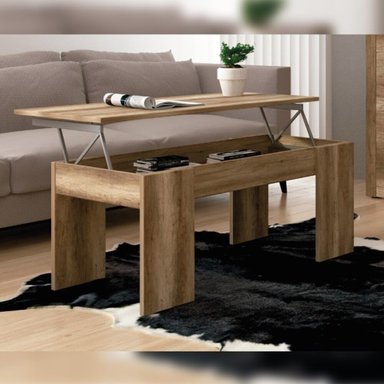 MESA DE CENTRO ELEVABLE MAKABI COLOR MARRÓN TU MESITA