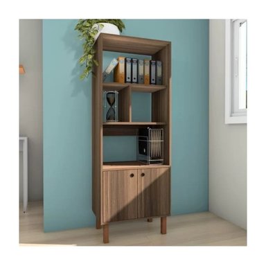 LIBRERO CLÁSICO FRANCIS COLOR MARRÓN 2 PUERTAS TU MESITA