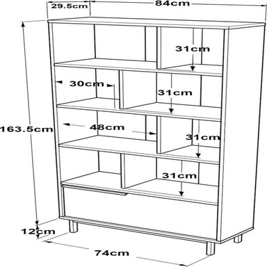 LIBRERO MODERNO TU MESITA MANFER COLOR BLANCO 1 PUERTA