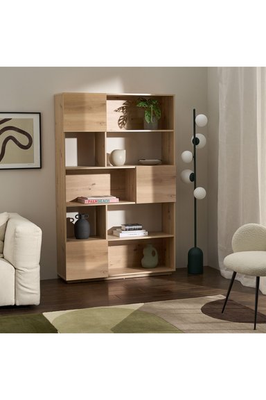 LIBRERO MODERNO SEVILLA COLOR ROBLE 3 PUERTAS TU MESITA