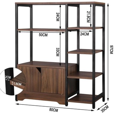 ESTANTE INDUSTRIAL TU MESITA ARNOLD 2 PUERTAS COLOR DUNA