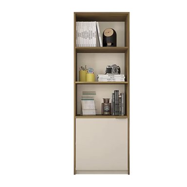 LIBRERO MINIMALISTA NAVARRA COLOR MARRÓN/BLANCO TU MESITA 1 PUERTA - 2