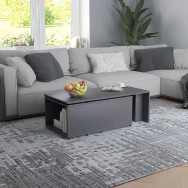 MESA DE CENTRO EXPANDIBLE LUCERO COLOR GRIS OSCURO TU MESITA