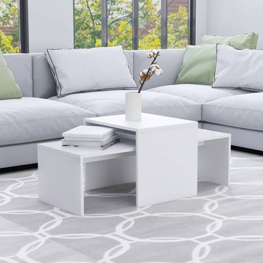 MESAS DE CENTRO MULTIUSOS TU MESITA SET X2 ELENA COLOR BLANCO - 1