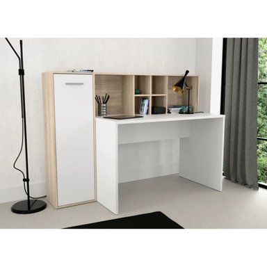 ESCRITORIO MODERNO GUILLE COLOR BLANCO/MARRÓN TU MESITA