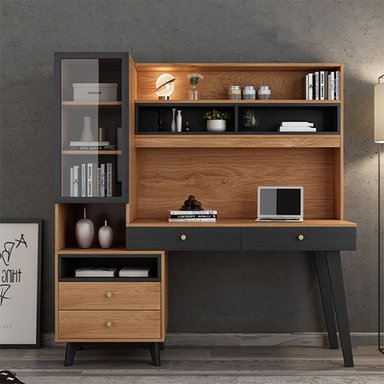 ESCRITORIO JUVENIL CON ESTANTERIA JACOBO 4 CAJONES MAS REPISAS TU MESITA
