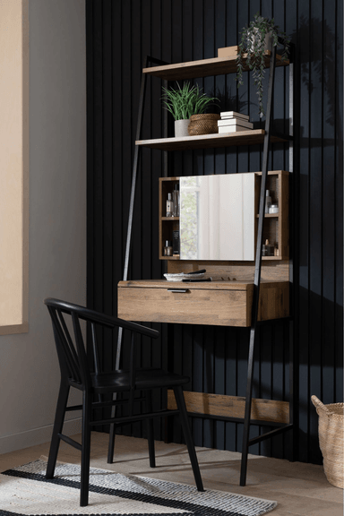 ESCRITORIO TOCADOR ROCKY COLOR MARRÓN CON ESPEJO TU MESITA