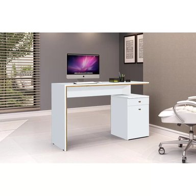 ESCRITORIO CLÁSICO MEGAN COLOR BLANCO 1 CAJÓN 1 PUERTA TU MESITA