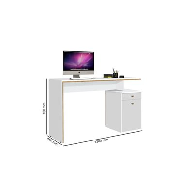 ESCRITORIO CLÁSICO MEGAN COLOR BLANCO 1 CAJÓN 1 PUERTA TU MESITA - 3