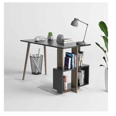 ESCRITORIO VINTAGE JUVENIL TU MESITA PRESTON COLOR NEGRO/MARRÓN