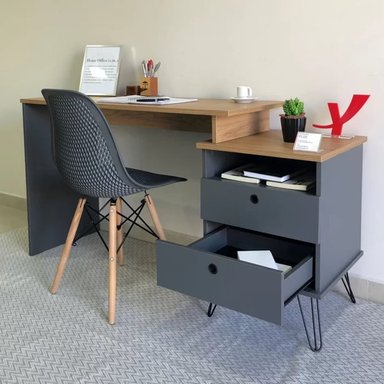 ESCRITORIO MINIMALISTA NORRIS COLOR DUNA/GRIS OSCURO TU MESITA