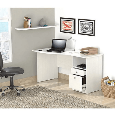 ESCRITORIO CLÁSICO JESSY COLOR BLANCO 2 CAJONES TU MESITA