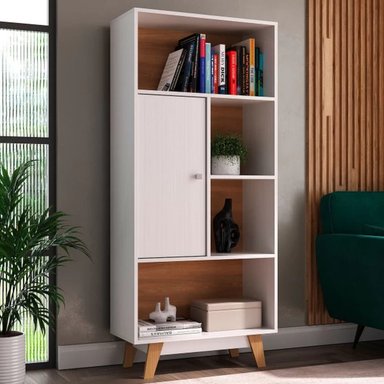 LIBRERO MULTIUSOS SEÚL COLOR BLANCO 1 PUERTA TU MESITA