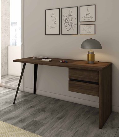 ESCRITORIO JUVENIL DOUHA COLOR MARRÓN 2 CAJONES TU MESITA