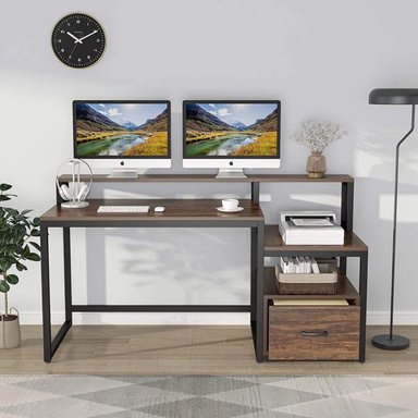 ESCRITORIO INDUSTRIAL BULGARY COLOR MARRÓN EN TU MESITA