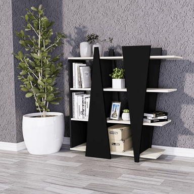 ESTANTE MODERNO NATALY COLOR NEGRO/CENIZA TU MESITA