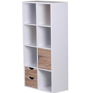 ESTANTE MULTIUSOS TU MESITA ALIZA COLOR BLANCO/MARRÓN 1 PUERTA 2 CAJONES