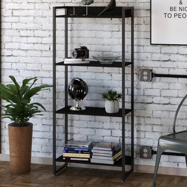 LIBRERO INDUSTRIAL BRODY COLOR NEGRO 4 REPISAS TU MESITA