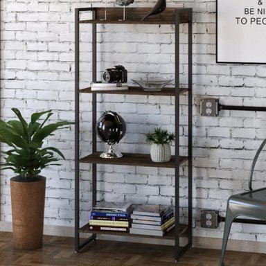 LIBRERO INDUSTRIAL BRODY COLOR MARRÓN 4 REPISAS TU MESITA