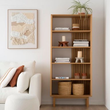 LIBRERO CON REPISAS AKIRA COLOR MARRÓN TU MESITA