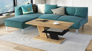 MESA DE CENTRO ELEGANTE LOLA COLOR DUNA/NEGRO TU MESITA - 1