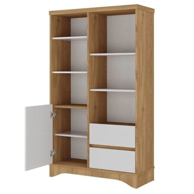 LIBRERO MODERNO OLMOS COLOR MARRÓN/BLANCO TU MESITA - 3