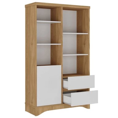LIBRERO MODERNO OLMOS COLOR MARRÓN/BLANCO TU MESITA - 4