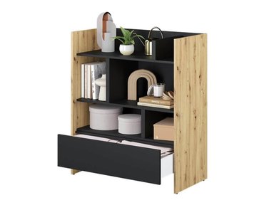 ESTANTE BAJO BOSTON COLOR DUNA/NEGRO TU MESITA