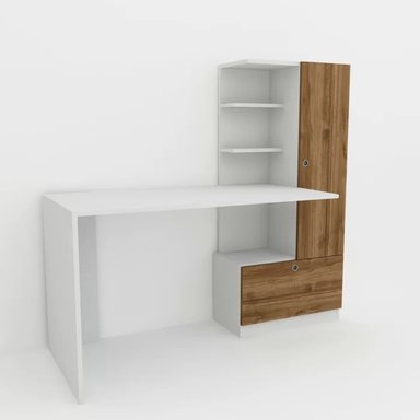 ESCRITORIO CON ARMARIO LAMAS COLOR BLANCO/MARRÓN 2 PUERTAS TU MESITA - 3