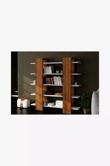 ESTANTE MODERNO 5 REPISAS APARICIO COLOR BLANCO/MARRÓN TU MESITA