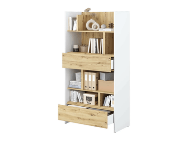 ESTANTE MODERNO MANHATAN COLOR BLANCO/DUNA TU MESITA 2 CAJONES