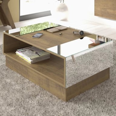 MESA DE CENTRO DEMBER CON ESPEJOS COLOR MARRÓN TU MESITA