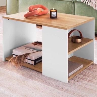 MESA DE CENTRO PRÁCTICA FOGERTY COLOR BLANCO/HAYA TU MESITA