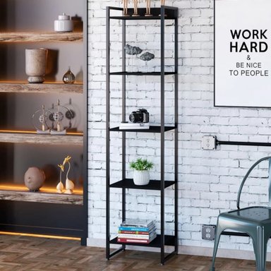 ESTANTE INDUSTRIAL MARÍN COLOR NEGRO 5 REPISAS TU MESITA