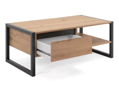 MESA DE CENTRO INDUSTRIAL 1 CAJÓN PIQUE COLOR HAYA TU MESITA - 2