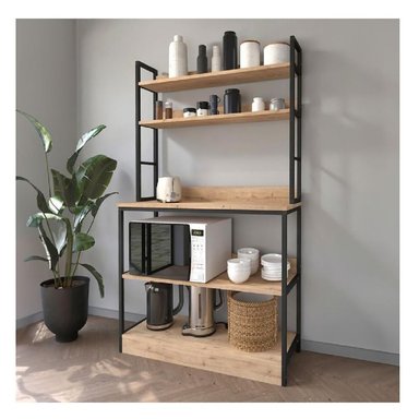 MUEBLE INDUSTRIAL DE COCINA TU MESITA TEO COLOR ROBLE/NEGRO - 1