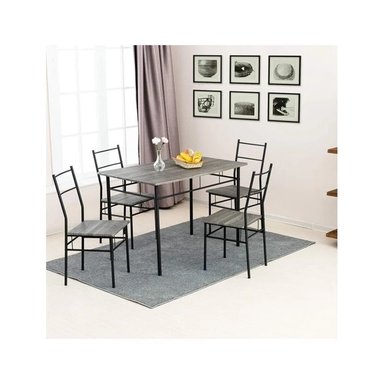 JUEGO DE COMEDOR CRATÉ GRIS MESA 110CM+ 4 SILLAS - 2