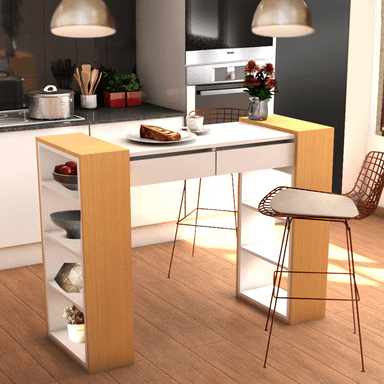 MESA DESAYUNADOR BAHÍA BLANCO/DUNA 120 CM