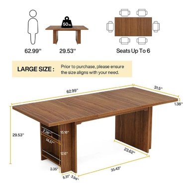 MESA DE COMEDOR MODERNA TU MESITA TOMMY COLOR MARRÓN - 3