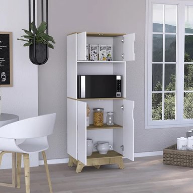 ALACENA MULTIUSOS MARIETA 4 PUERTAS COLOR BLANCO/DUNA TU MESITA - 2