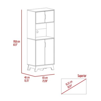 ALACENA MULTIUSOS MARIETA 4 PUERTAS COLOR BLANCO/DUNA TU MESITA - 4