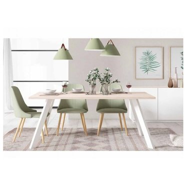 MESA DE COMEDOR MODERNA TU MESITA REGIS COLOR NATURAL/BLANCO - 2