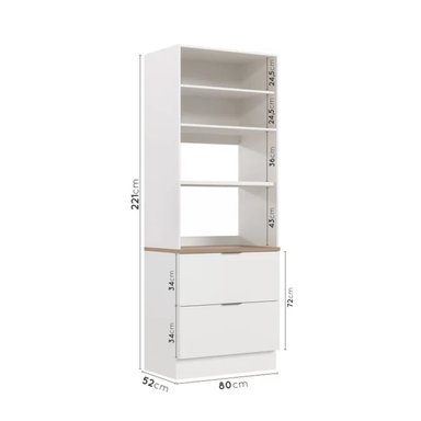 MUEBLE PARA MICROONDAS MILTON COLOR BLANCO 2 PUERTAS 2 CAJONES TU MESITA - 2
