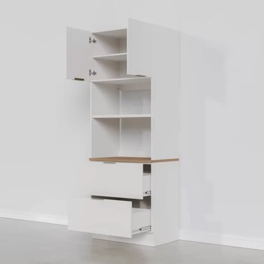 MUEBLE PARA MICROONDAS MILTON COLOR BLANCO 2 PUERTAS 2 CAJONES TU MESITA - 3