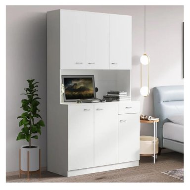 MUEBLE DE COCINA MARYLIN TU MESITA MELAMINA 18MM 6 PUERTA 1 CAJÓN BLANCO