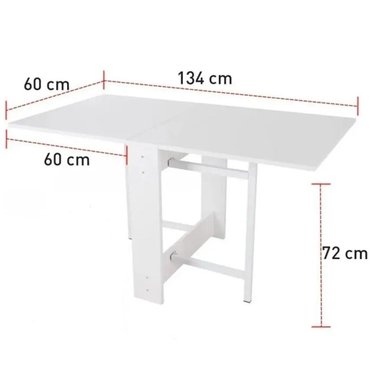 MESA DE COMEDOR PLEGABLE TU MESITA GINA COLOR BLANCO - 3