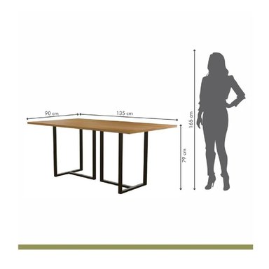 MESA DE COMEDOR MODERNA TU MESITA KENDRA COLOR MARRÓN/NEGRO - 3