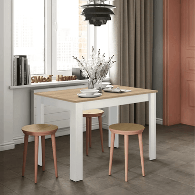 MESA DE COMEDOR MEHR BLANCO-MARRÓN 110 CM