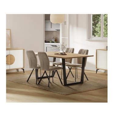 MESA DE COMEDOR TU MESITA XIMENA COLOR NATURAL/NEGRO