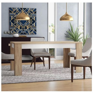 MESA MODERNA DE COMEDOR TU MESITA PRISCILA COLOR DUNA/BLANCO